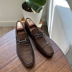 Salvatore Ferragamo brown leather loafer shoes size 9.5 D